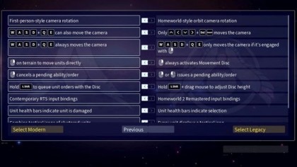 Объяснение пресетов управления Homeworld 3