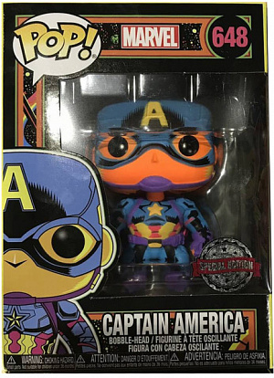 купить Фигурка Funko POP Marvel: Black Light – Captain America (Exc) (48845)