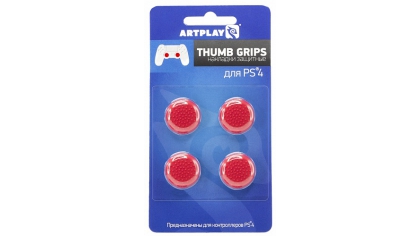 Купить Накладки Artplays Thumb Grips защитные на джойстики геймпада (4 шт, красные) (PS4)