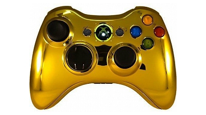 Купить Проводной геймпад для Xbox 360 (цвет Gold chrome) (Не оригинал)