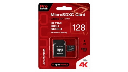 Купить Карта памяти QUMO MicroSDXC 128 GB Pro seria 3.0 с адаптером SD