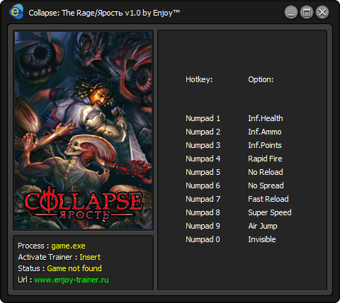 скачать Collapse - The Rage/Ярость: Trainer/Трейнер (+10) [v1.0][Enjoy][ENJ]