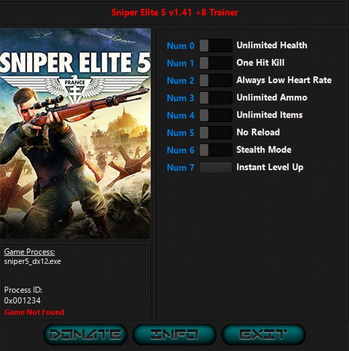 скачать Sniper Elite 5: +8 трейнер v2.21 {iNvIcTUs oRCuS / HoG}