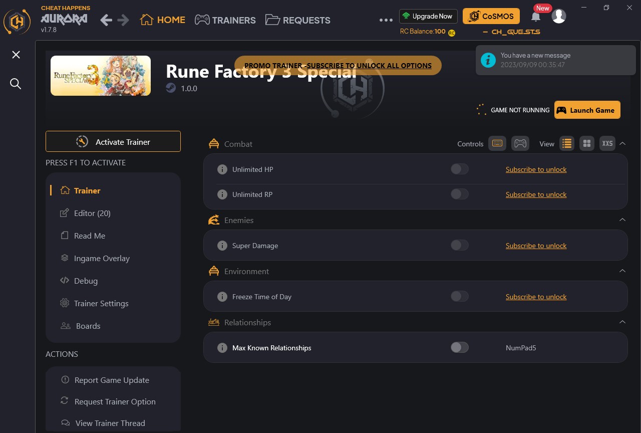 скачать Rune Factory 3 Special: + 25 трейнер {CheatHappens.com}