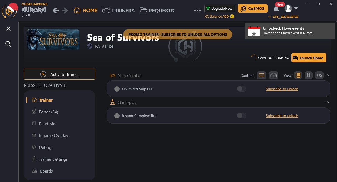 скачать Sea of Survivors: +26 трейнер {CheatHappens.com}