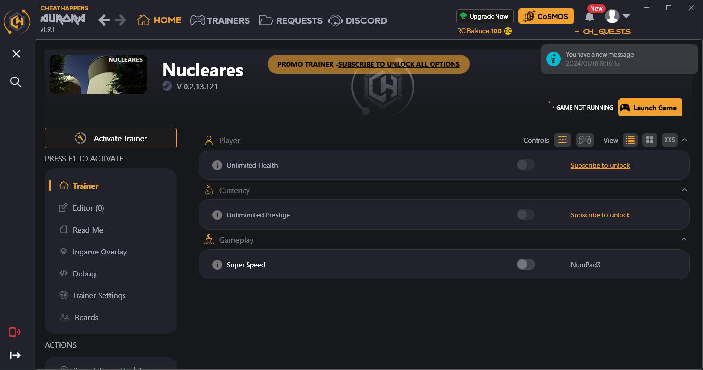 скачать Nucleares: +3 трейнер {CheatHappens.com}