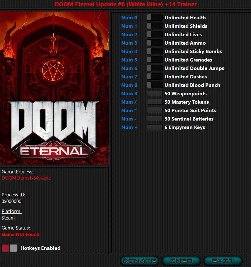 скачать Doom Eternal: +14 трейнер Upd 8 {iNvIcTUs oRCuS / HoG}