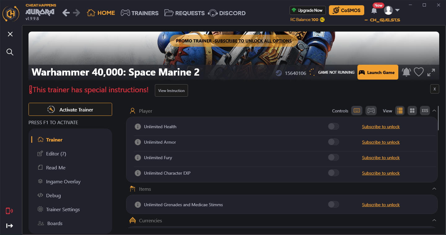 скачать Warhammer 40,000: Space Marine 2 +38 трейнер {CheatHappens.com}