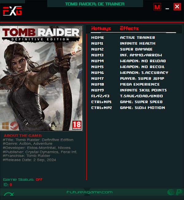 скачать Tomb Raider: Definitive Edition +12 трейнер v1.01.0.0 {FutureX}