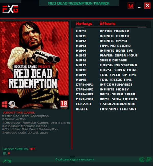 скачать Red Dead Redemption: +16 трейнер v1.0.40.57107 {FutureX}